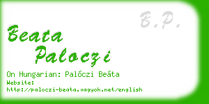 beata paloczi business card