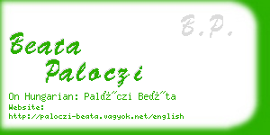 beata paloczi business card